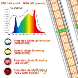 PHLIZON Pro2000W Grow Light 1152PC LEDs 4x4ft Full Spectrum 2.8 µmol/J Grow Lamp