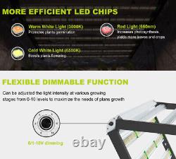 Phlizon 1000W 9600 LED Commercial Grow Light Full Spectrum Dimmable Plant Lamp