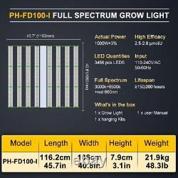 Phlizon 1000W Fold LED Grow Light Sunlike Full Spectrum Indoor Plants Veg Bloom