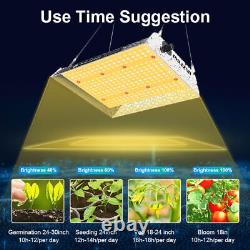 Phlizon 1000W Full Spectrum Dimmable LED Grow Light for Indoor Plants Veg Flower