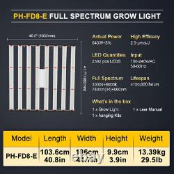 Phlizon 1000With640With450W Foldable LED Grow Plant Light Commercial Growing lamp AU