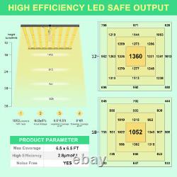 Phlizon 1000With640With450W Foldable LED Grow Plant Light Commercial Growing lamp AU