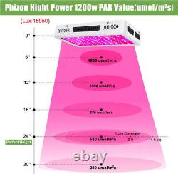 Phlizon 1200W High Power Series Led Grow Light Lamp for Indoor Plant Veg Flower