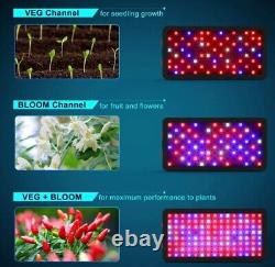 Phlizon 1200W LED Grow Light Panel Full Spectrum Indoor Plants Veg Flower Bloom