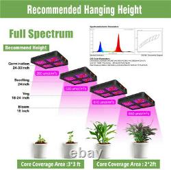 Phlizon 1200W Plant LED Grow Light Full Spetrum with Veg/Bloom for Greenhouse US
