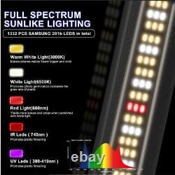 Phlizon 320W LED Grow Light Full Spectrum Lights Indoor Veg Flower for All Stage