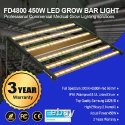 Phlizon 450W Foldable Led Grow Light Bar Full Spectrum Commercial Lamp Veg Bloom