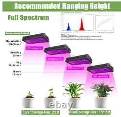 Phlizon 600W LED Grow Light Lamp Full Spectrum for Home Indoor Plants Veg Flower