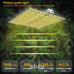 Phlizon 800W Grow Light Quantum Spider with LED 561C for Herbs Veg Flowers