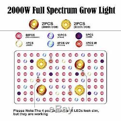 Phlizon COB Series-High PAR 2000W 12Band Full Spectrum LED Grow Light VEG &Bloom