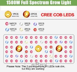 Phlizon CREE COB 1500W LED Plant Grow Lights Full Spectrum Indoor Hydro Lamp VEG