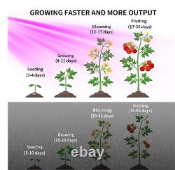 Phlizon Newest 600W LED Plant Grow Light Veg/Bloom Thermometer Humidity Monitor