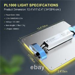 Phlizon PL1000W LED Grow Light Full Spectrum for Indoor Plants Veg Flower MH HPS