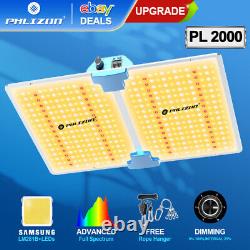 Phlizon PL2000 Dimmable LED Grow Light Full Spectrum Indoor Veg Flower All Stage