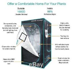 Reflector 1000W LED Grow Light Veg Flower Plant Indoor+4'x4' Grow Tent Kits