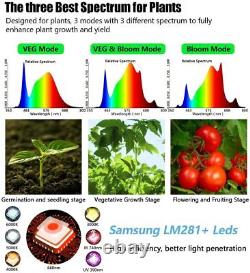 SONLIPO LED Grow Light Full Spectrum for Indoor Plants VEG Seeding Flower IR
