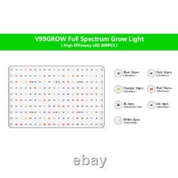 V99GROW 8000W LED Grow Light with Timer Full Spectrum Indoor Hydroponic Veg Bloom