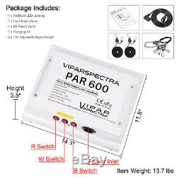 VIPARSPECTAR 2pcs PAR600 600W LED Grow Light 3-switch For Indoor Plant VEG/BLOOM