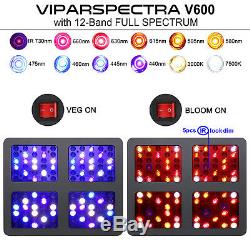 VIPARSPECTRA 600W LED Grow Light Full Spectrum plants Veg Flower Replace HPS HID