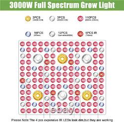 1000w 2000w 3000w Cob Conduit La Lumière De Croissance Full Spectrum Veg/bloom Pour Les Plantes Médicales