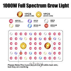 1000w Led Grow Light Cree Cob Plein Spectre Avec Commutateur Veg/bloom Pour Serre Chaude