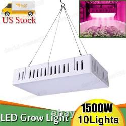 10pc 1500w Led Grow Light Kit Full Spectrum Lampe Pour Tous Les Végétaux À L'intérieur De La Fleur De Veg
