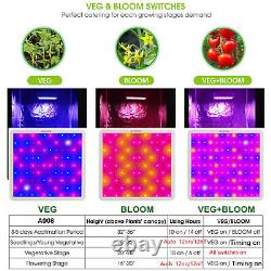 1200 W Led Grow Light Full Spectrum Veg Bloom Flower 2 Interrupteur Timing + Don De Lampe