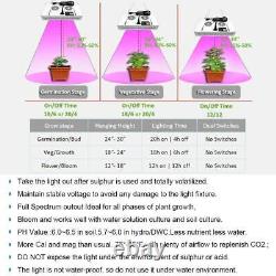 1200w Led Grow Light Full Spectrum Plants Veg Et Fleur 3modes+2switch+timing