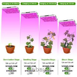 2500w Led Plant Grow Light Full Spectrum Avec5x Cree Cob Indoor Hydroponics Flower