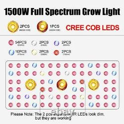 2pcs 1500w Cob Conduit Lampe Lumière De Croissance Plein Spectre Uv Ir Pour Les Plantes Médicinales Veg