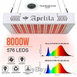 2pcs 8000w Led Grow Light Full Spectrum Intérieur Hydroponique Veg Usine De Fleur 3500k