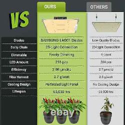 2pcs Led Grow Light Qf1000 Full Spectrum Samsung Led Pour Les Plantes À L'intérieur De La Fleur De Veg