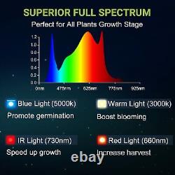 2pcs Led Grow Light Qf1000 Full Spectrum Samsung Led Pour Les Plantes À L'intérieur De La Fleur De Veg