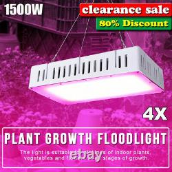 4x 1500w Led Grow Light Full Spectrum Pour Intérieur Hydro Veg Flower Panel Lampe Us