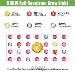 500w Led Grow Light Cob Full Spectrum Veg Flower Hydroponic Indoor Plant Medical