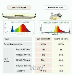 6000w Commercial Dimmable Led Grow Light Full Spectrum Bar Tube Pour Veg+dimmer