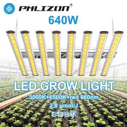 640W Lampe de culture LED hydroponique à spectre complet pour plantes d'intérieur, légumes et fleurs