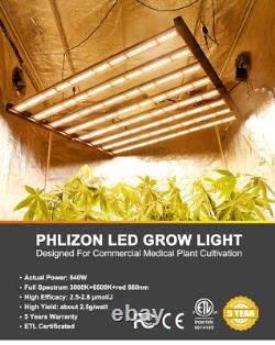 640w Led Grow Light Commercial 8bar Plein Spectre Intérieur Plantes Avecsamsunglm301b