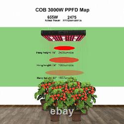 Aglex Cob 3000w Led Grow Light Full Spectrum Pour La Fleur De Veg Des Plantes À L'intérieur