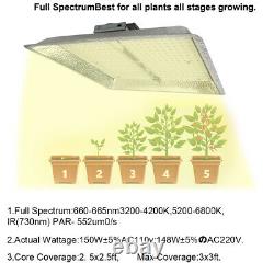 Aponuo Ts 1000w Led Grow Light Full Spectrum Pour Les Plantes Intérieures Veg Flower Ir