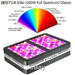 Bestva 1200w Led Réflecteur Full Spectrum Hydro Grow Light Veg Bloom Commutateur