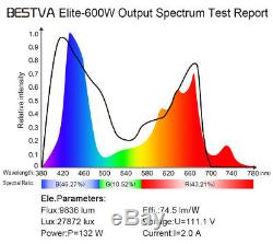 Bestva Réflecteur 600w Full Spectrum Hydro Led Grow Light Avec Veg Bloom Commutateur