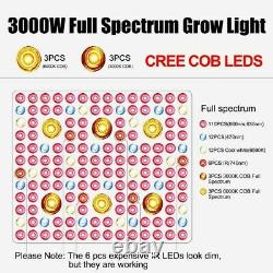 Cob Led Grow Light 3000w Spectre Amélioré À Haut Rendement De Lampe Végétale Serre Veg