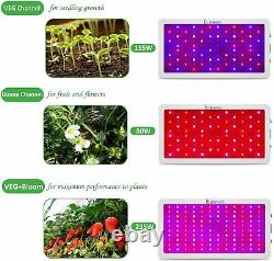 Exlenvce 1500w 1200w Led Grow Light Full Spectrum Pour Les Plantes À L'intérieur Veg Et Flux