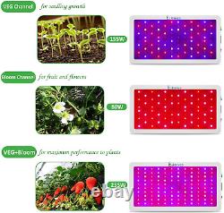 Exlenvce 1500w 1200w Led Grow Light Full Spectrum Pour Les Plantes D'intérieur Veg Et Avec