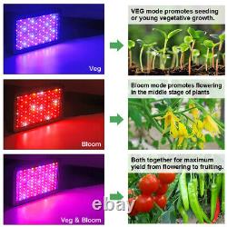 Famurs 1200w Triple Chips Led Grow Light Full Spectrum Veg Bloom Double Switch