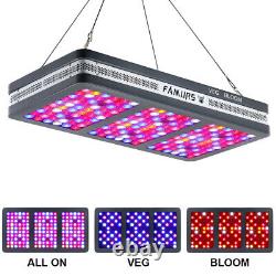 Famurs 2000w Triple Chip Réflecteur Full Spectrum Led Grow Light Veg Bloom