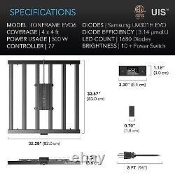 IONFRAME EVO6, Samsung LM301H EVO Barre LED de culture commerciale, 500W, 4x4 ft
