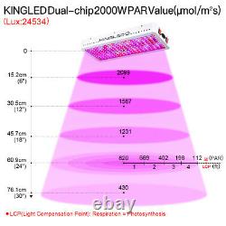 Kingplus 2000w Led Grow Light Full Spectrum Serre Hydroponique Intérieur Veg