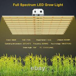Lampe de Croissance LED 800W pour Plantes Veg Bloom Spectre Complet Commercial Dimmable IP65